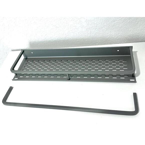 Wall-Mount Grey Bathroom Shower Caddy Kitchen Organizer with Towel Rack - Picture 6 of 8